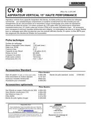 Fiche complète de l'appareil CV 38 - Welcome to Karcher Canada