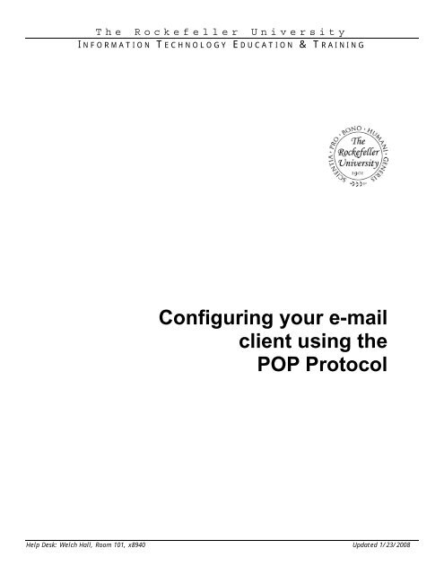 Configuring your e-mail client using POP