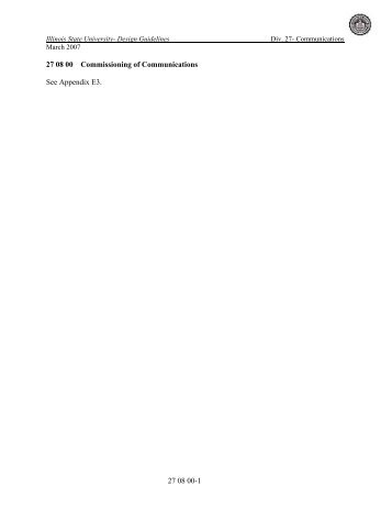 27 08 00-1 27 08 00 Commissioning of Communications See