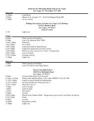 Itinerary for Marching Band Trip to Las Vegas Las Vegas, NV ...