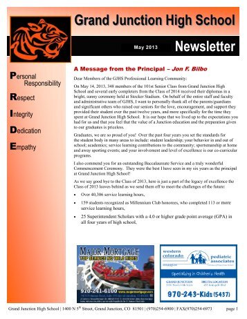 may newsletter - Grand Junction High School