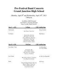 Pre-Festival Band Concerts Grand Junction High School