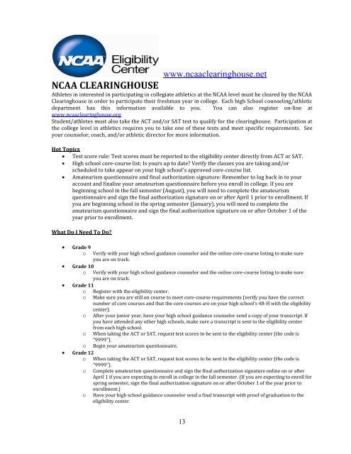 Parent / Athlete Handbook - Grand Junction High School