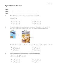 Algebra EOC Practice Test