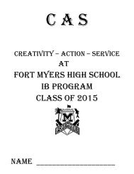 WHAT IS CAS - Fort Myers High School