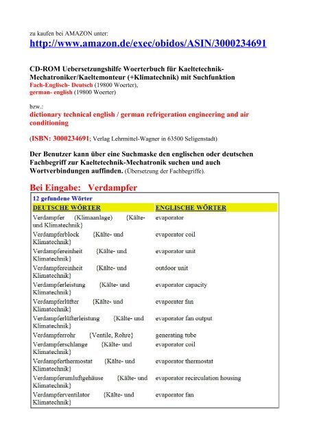 Woerterbuch Kaeltetechnik Mechatroniker Klimatechnik uebersetzungen Begriffe Thermodynamik Oefen 