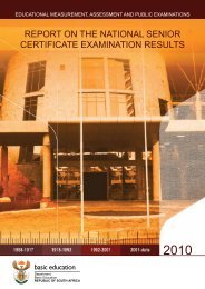 Report on the National Senior Certificate Examination Results 2010.
