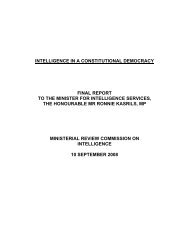 intelligence in a constitutional democracy final report to the ... - Mg