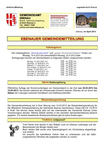 Gemeindeinfo April 2013 - Gemeinde Ebenau