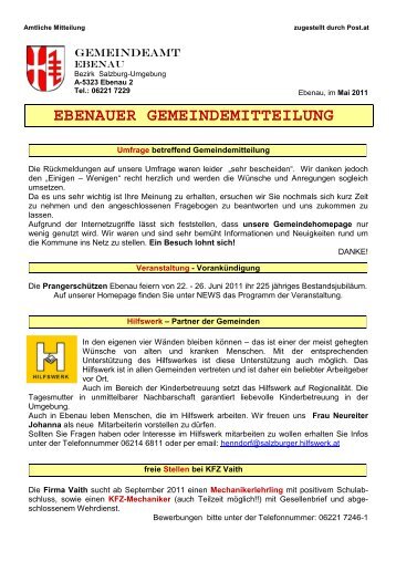 EBENAUER GEMEINDEMITTEILUNG - Gemeinde Ebenau