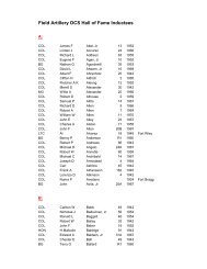 Field Artillery OCS Hall of Fame Inductees