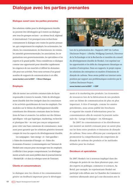 Rapport Développement Durable 2007 Notre engagement - Henkel