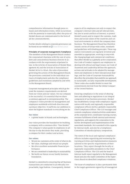 Henkel Annual Report 2011 - Henkel AG & Co. KGaA Annual Report ...