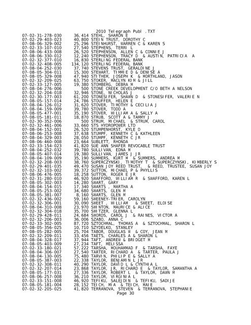 2010 Telegraph Publ .TXT - Notepad - Lee County, Illinois