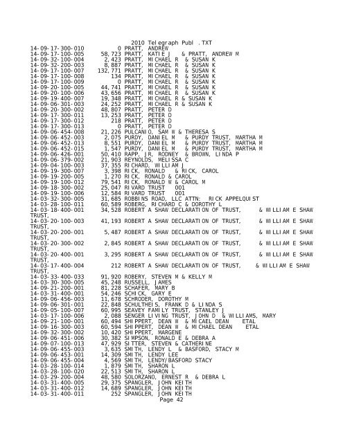 2010 Telegraph Publ .TXT - Notepad - Lee County, Illinois