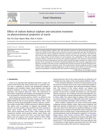 Effects of sodium dodecyl sulphate and sonication ... - ResearchGate