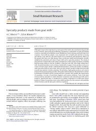 Small Ruminant Research Specialty products made from goat milk