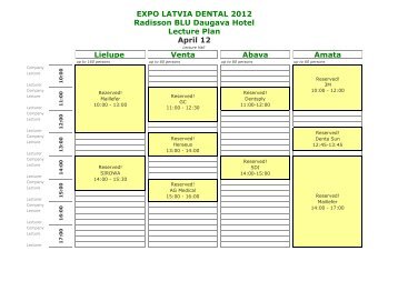 EXPO LATVIA DENTAL 2012 Radisson BLU Daugava Hotel Lecture ...