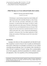 Filial Therapy as a Cross-Cultural Family Intervention - The Chinese ...