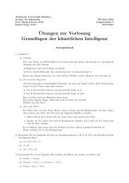 ¨Ubungen zur Vorlesung Grundlagen der künstlichen Intelligenz