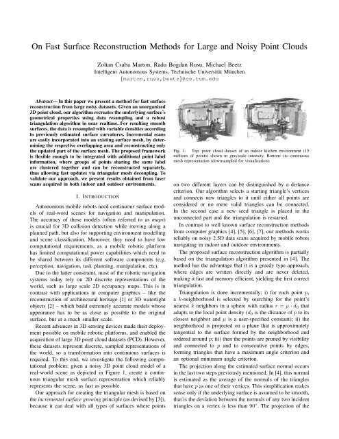 On Fast Surface Reconstruction Methods for Large and Noisy Datasets