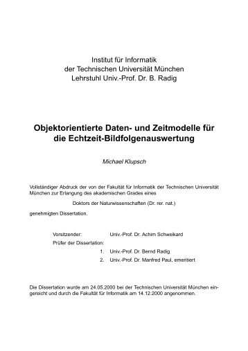 Objektorientierte Daten- und Zeitmodelle für die Echtzeit ...