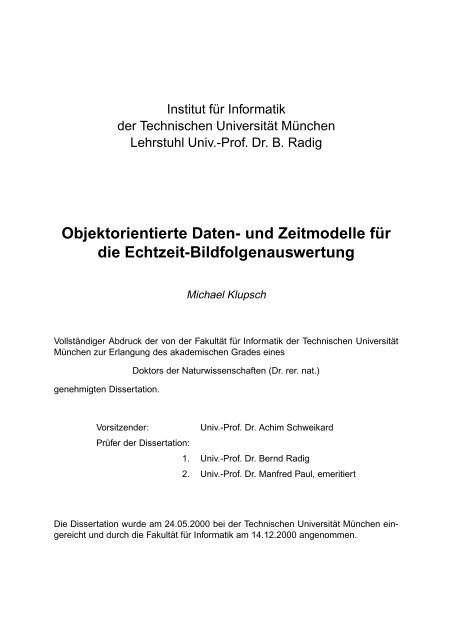 Objektorientierte Daten- und Zeitmodelle für die Echtzeit ...