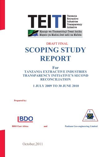 Tanzania scoping study for EITI reporting