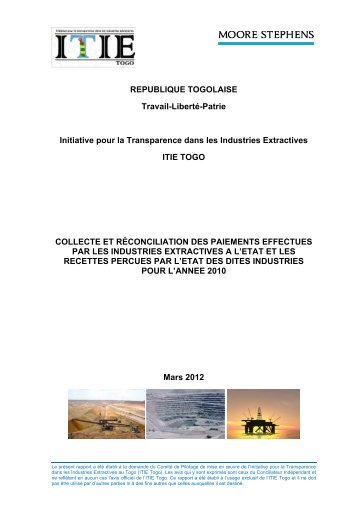 Rapport ITIE-Togo 2010 - EITI