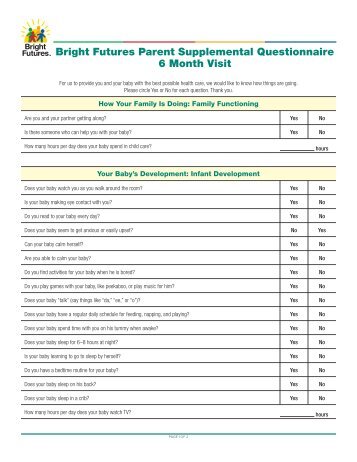 bright futures 15 month pdf