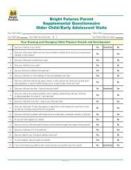 futures bright year screening questionnaire