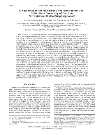 Solid-State Chemistry of Calcium Nitrilotris(methylene) - Barron ...