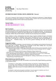 INFORMATION SHEET FOR MSc DIGITAL MARKETING (Top-up ...