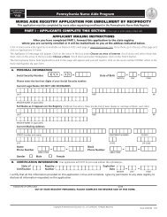 nurse aide registry application for enrollment by ... - Pearson VUE