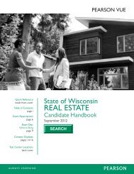 State Of Wisconsin real estate Candidate Handbook - Pearson VUE