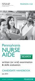 Pennsylvania Nurse Aide Candidate Handbook - Pearson VUE