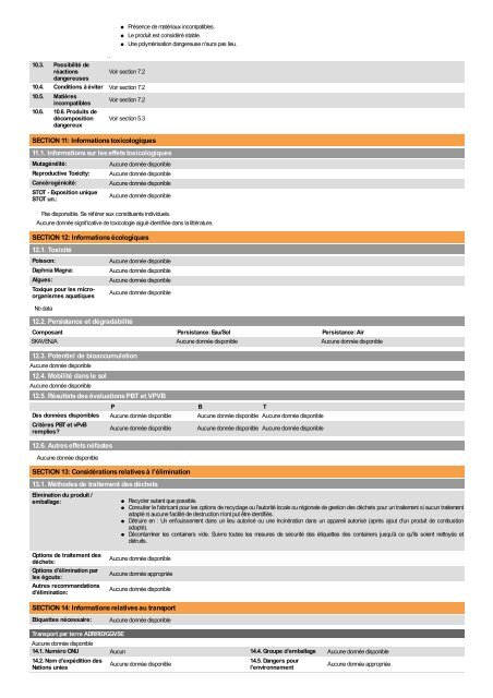 Chemwatch REACH MSDS for SKAVENJA - Dry Treat