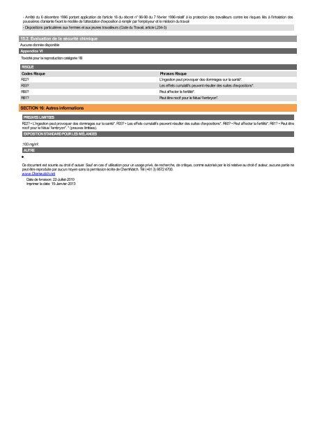 Chemwatch REACH MSDS for SKAVENJA - Dry Treat