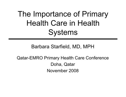 The Importance of Primary Health Care in Health ... - What is GIS