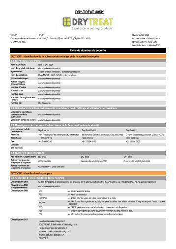 Chemwatch REACH MSDS for DRY-TREAT 40SK