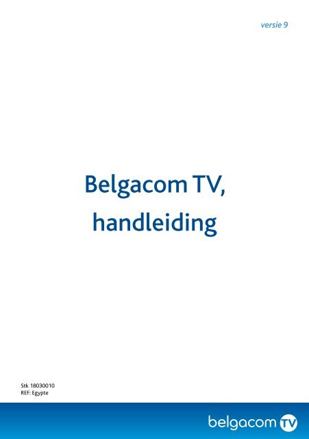 Belgacom TV, handleiding - e-Services - Belgacom