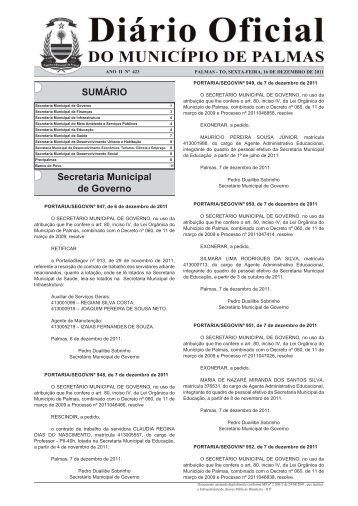 Diario_Municipio_N_423_16_12 -.indd - Diário Oficial de Palmas