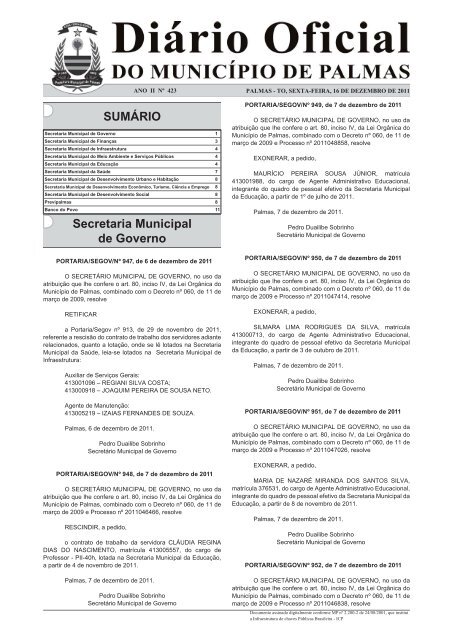 Diario_Municipio_N_423_16_12 -.indd - Diário Oficial de Palmas