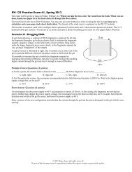 PH 122 Practice Exam #1, Spring 2012 - Little Shop of Physics