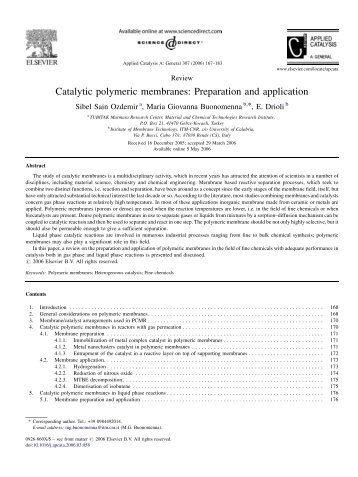 Catalytic polymeric membranes: Preparation and application