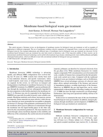 Membrane-based biological waste gas treatment