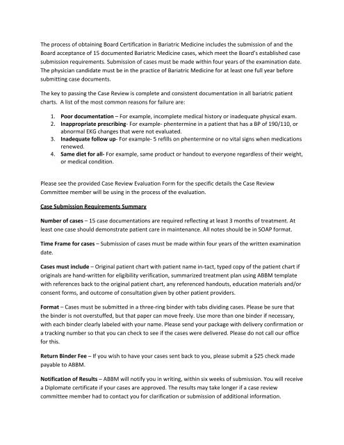 The Process Of Obtaining Board Certification In Bariatric Medicine