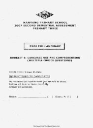 nanyang primary school 2007 second semestral ... - Free Exam Tools