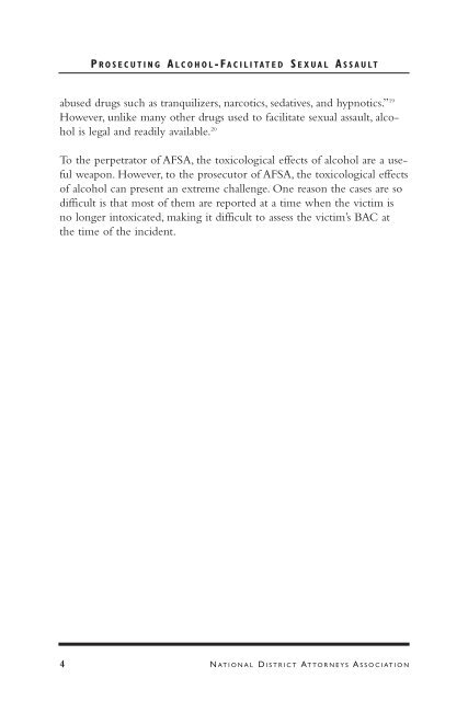 Prosecuting Alcohol-Facilitated Sexual Assault - National District ...