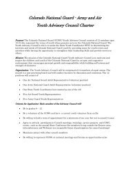 Youth Advisory Council Charter - Colorado National Guard